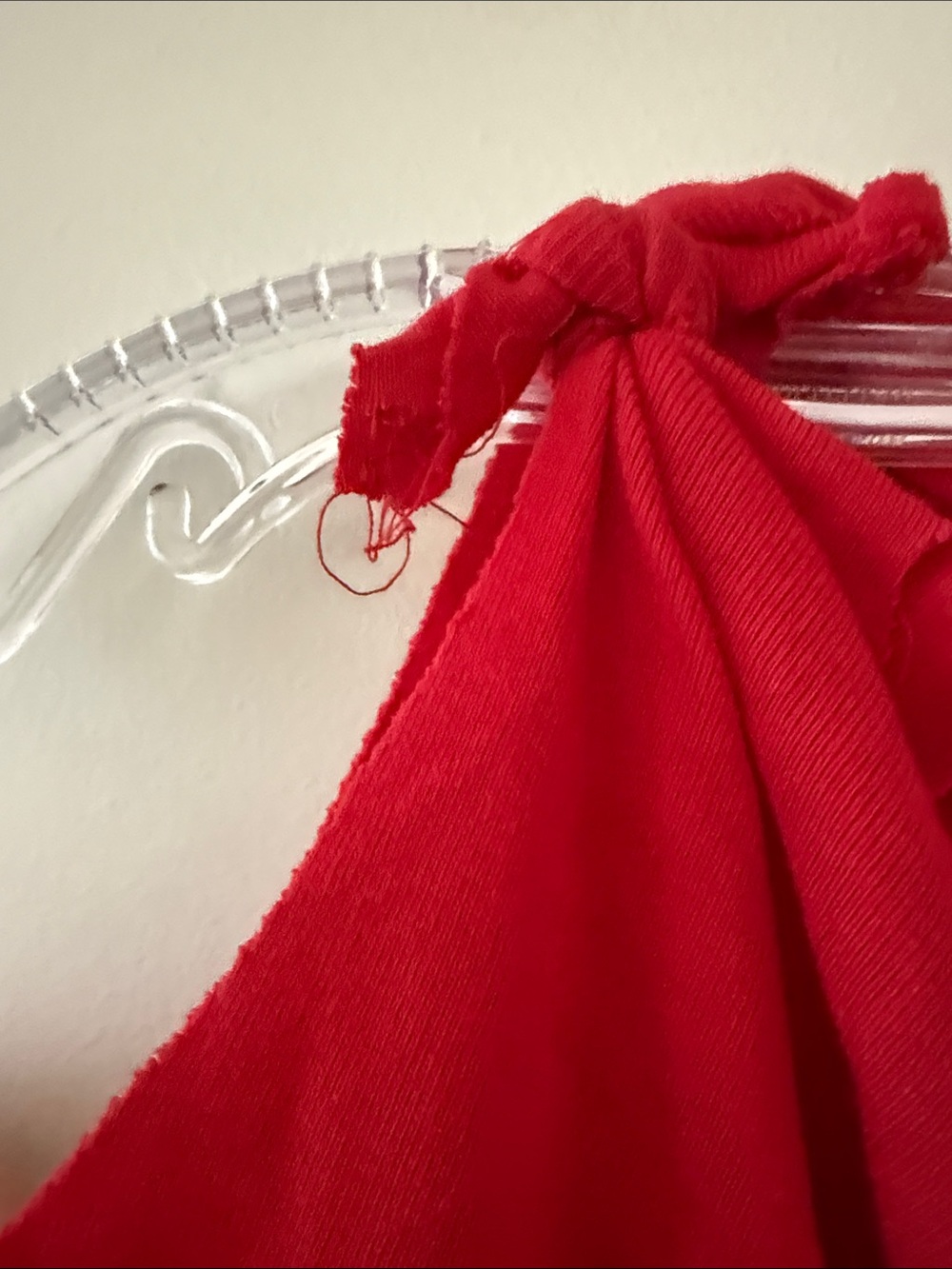 Red One-Shoulder Ruffle Crop Top - Picture 3 of 6